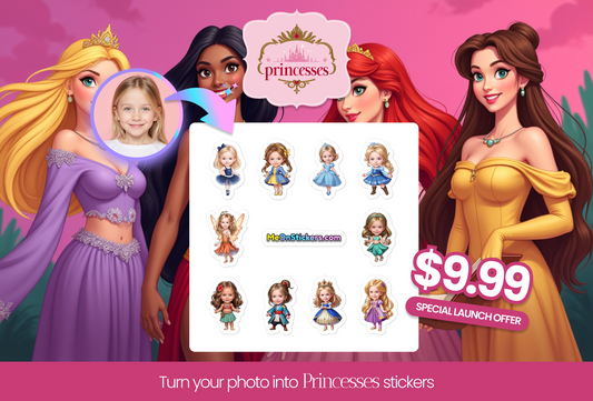 Personalized Princess Stickers: Turn Your Photo into a Princess! - MeOnStickers.com